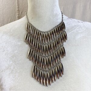 Nicole by Nicole Miller Silver tone Native Southwest style bib necklace
